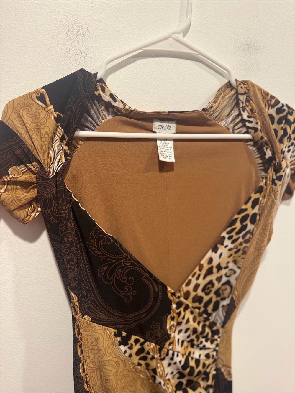 vintage Caché animal print cap sleeve dress - Picture 4 of 7